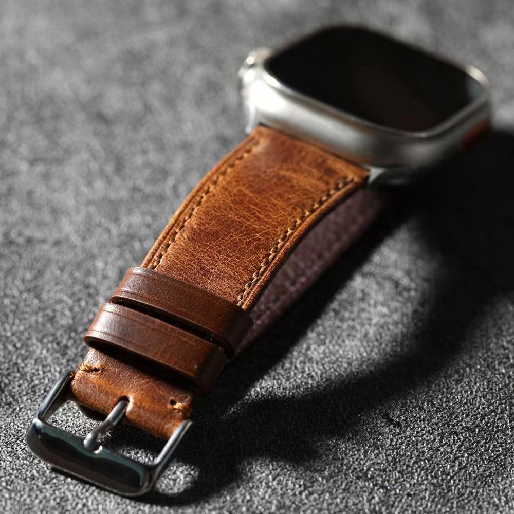 Walnussbraunes Lederarmband für die Apple Watch