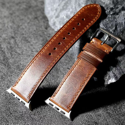 Walnussbraunes Lederarmband für die Apple Watch