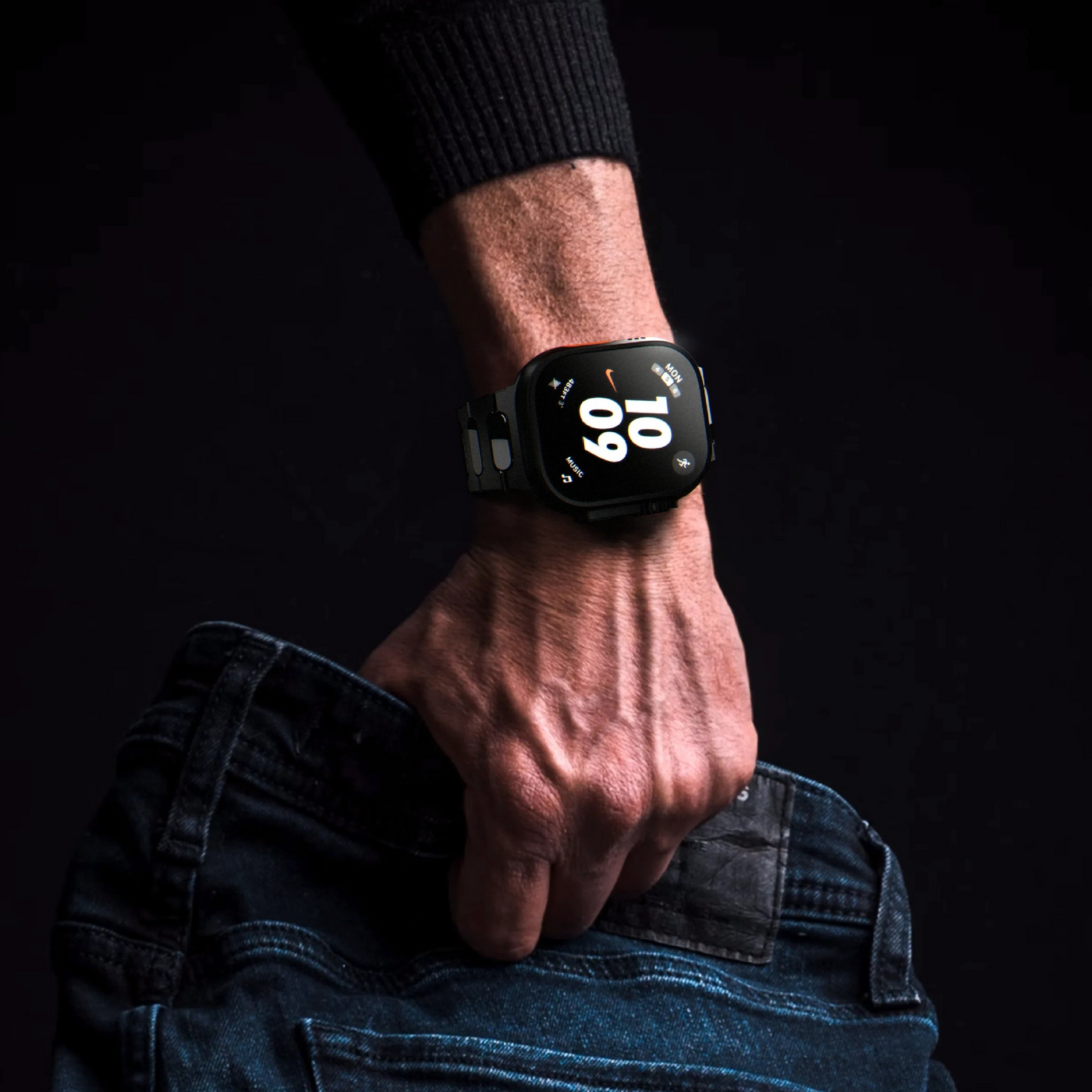 Titanium-Armband + Schmetterlingsschließe für Apple Watch Ultra 1/2