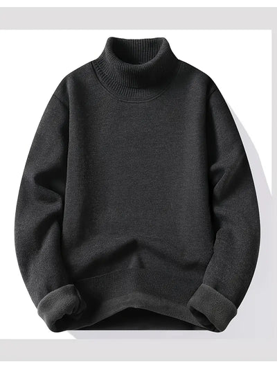 Herren Turtle Neck Pullover – Fleecegefüttert Warm