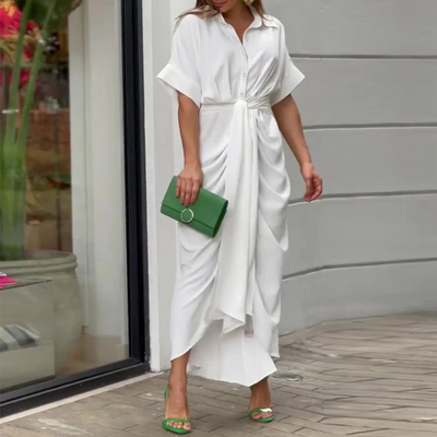 Elegantes Hemdblusenkleid Sommer Für Damen