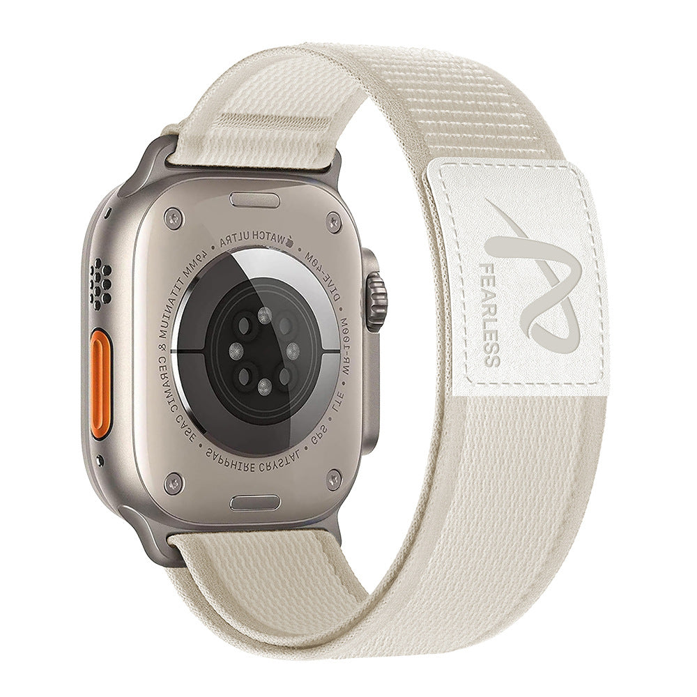 Lederlabel Trail Loop Nylon Band für die Apple Watch