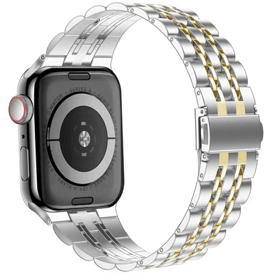 Luxuriöses Edelstahl-Faltschließe-Armband für die Apple Watch