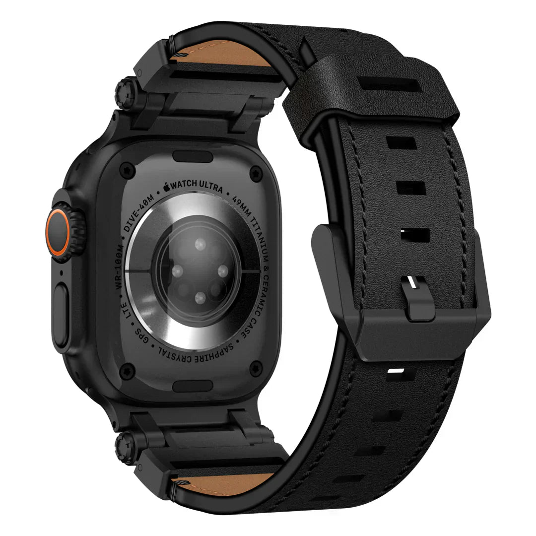 Neue Titan-Metallkopf-Lederarmband für Apple Watch