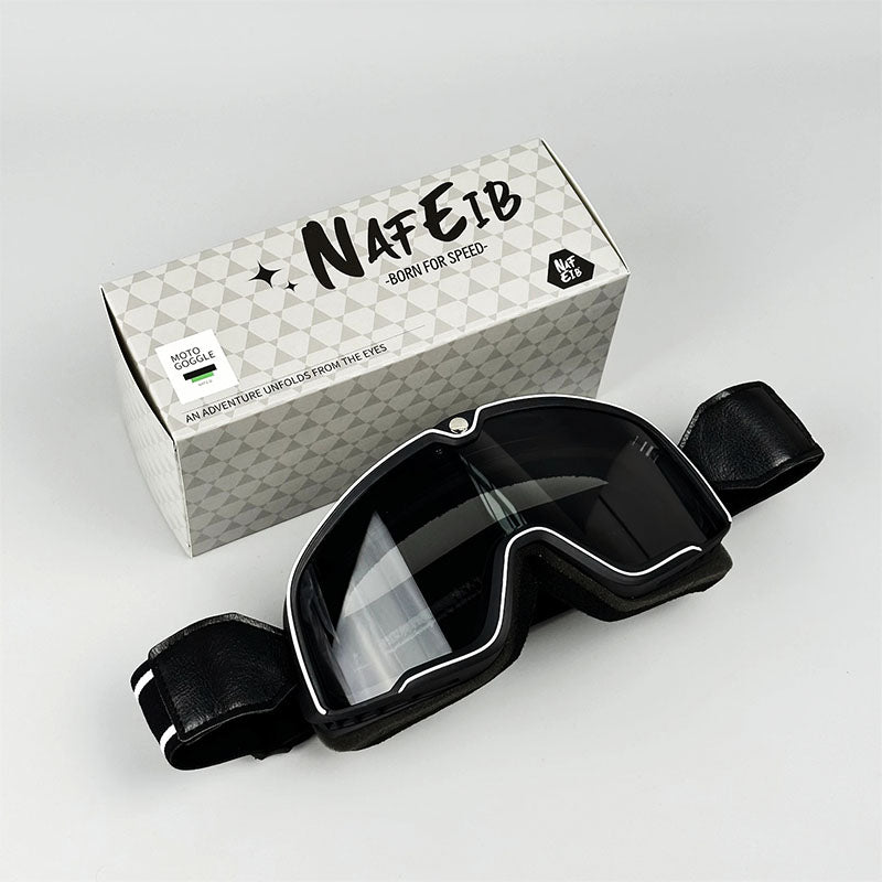 Retro Motorradbrille - Über Brille tragbar