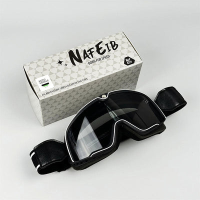 Retro Motorradbrille - Über Brille tragbar