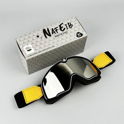 Retro Motorradbrille - Über Brille tragbar