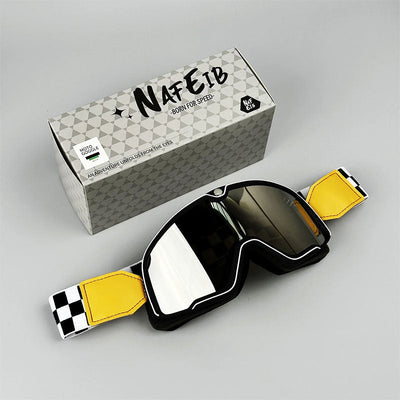 Retro Motorradbrille - Über Brille tragbar