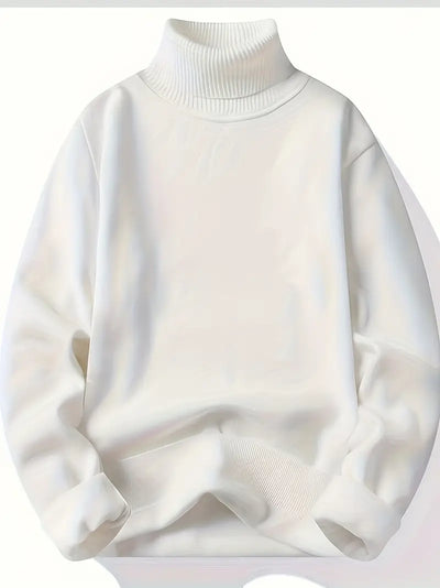 Herren Turtle Neck Pullover – Fleecegefüttert Warm