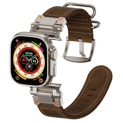 Taktisches Lederarmband für die Apple Watch