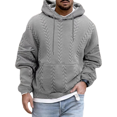 Kapuzenpullover mit Zopfmuster für Herren