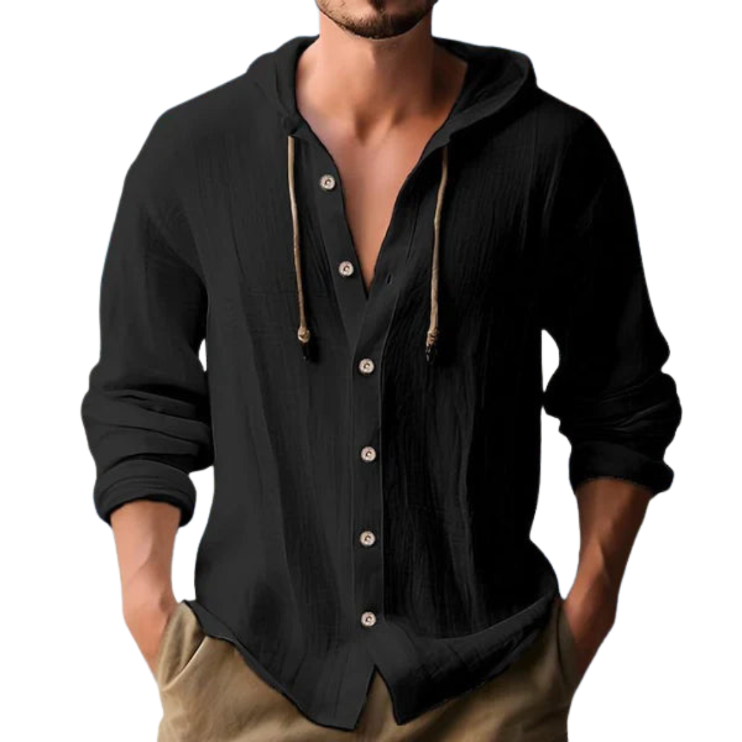 Button-Down Hemd mit Kapuze für Herren