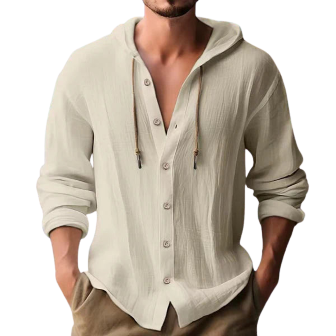 Button-Down Hemd mit Kapuze für Herren