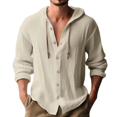 Button-Down Hemd mit Kapuze für Herren