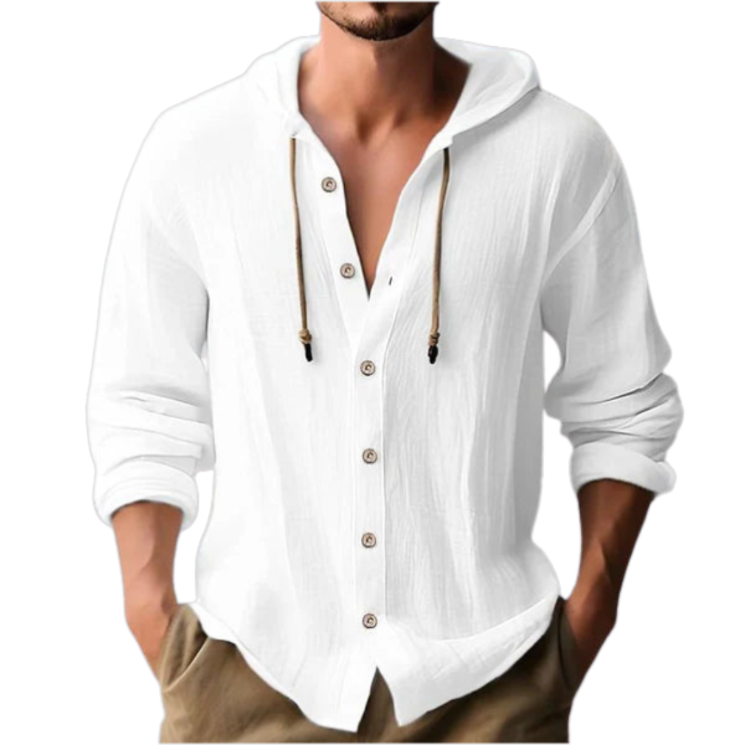 Button-Down Hemd mit Kapuze für Herren