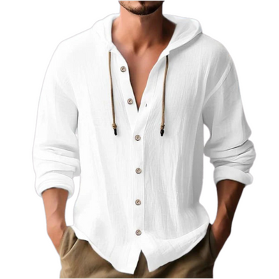 Button-Down Hemd mit Kapuze für Herren