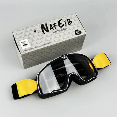 Retro Motorradbrille - Über Brille tragbar