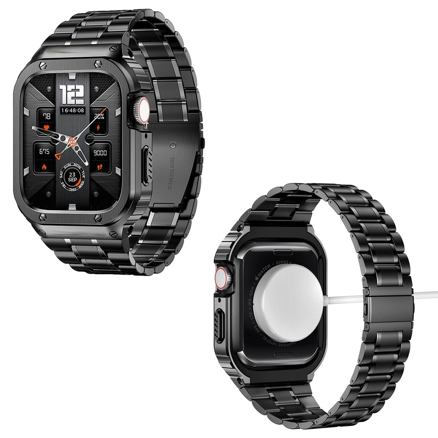 Edelstahlarmband mit Gehäuse für die Apple Watch