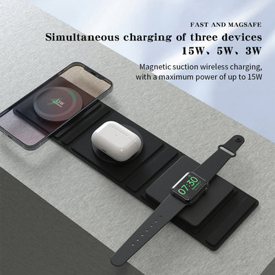 T31-Schnell faltbares 3-in-1 Wireless Charger