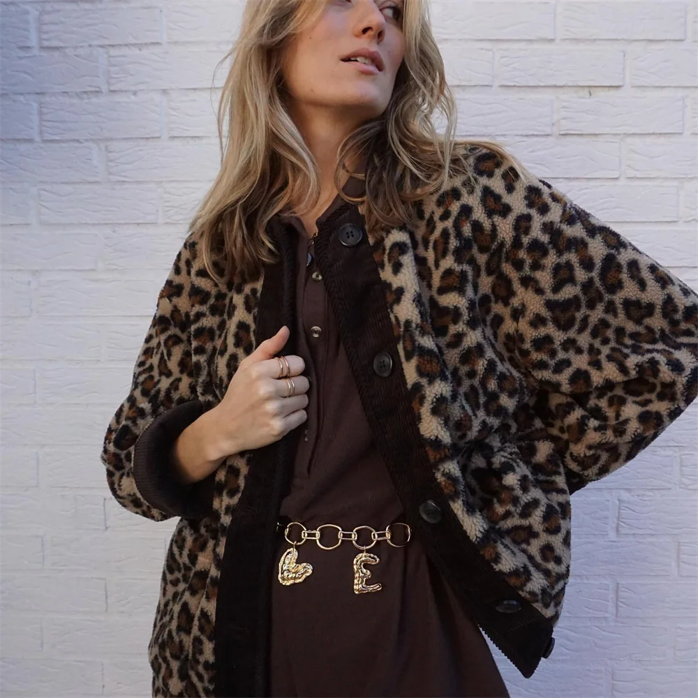 Leopardenmuster Jacke für Damen