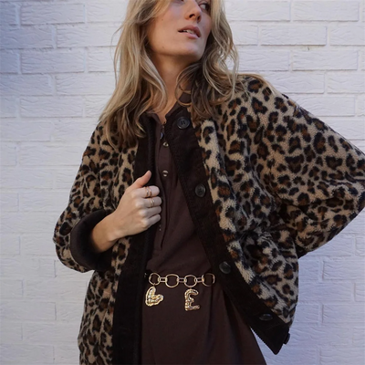 Leopardenmuster Jacke für Damen