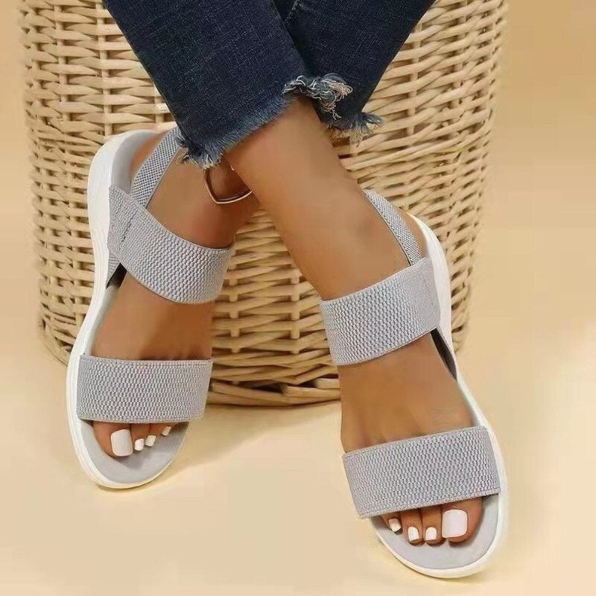 Strukturierte Sandalen Für Damen