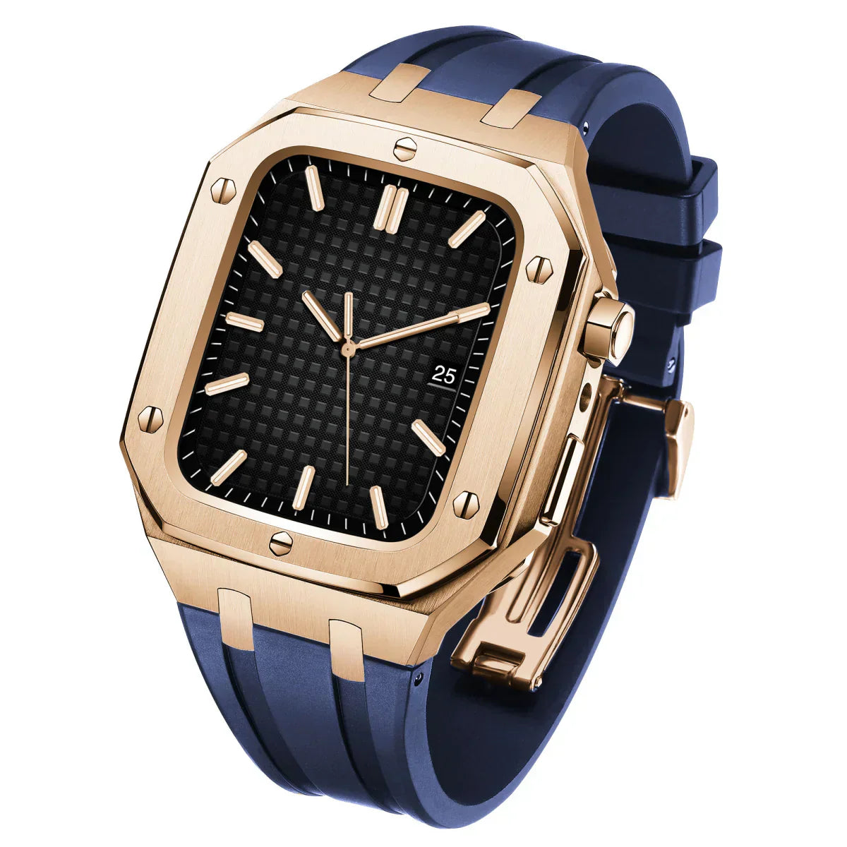 AP9009 Silikonarmband 316L Edelstahl Gehäuse Nachrüstkit für Apple Watch