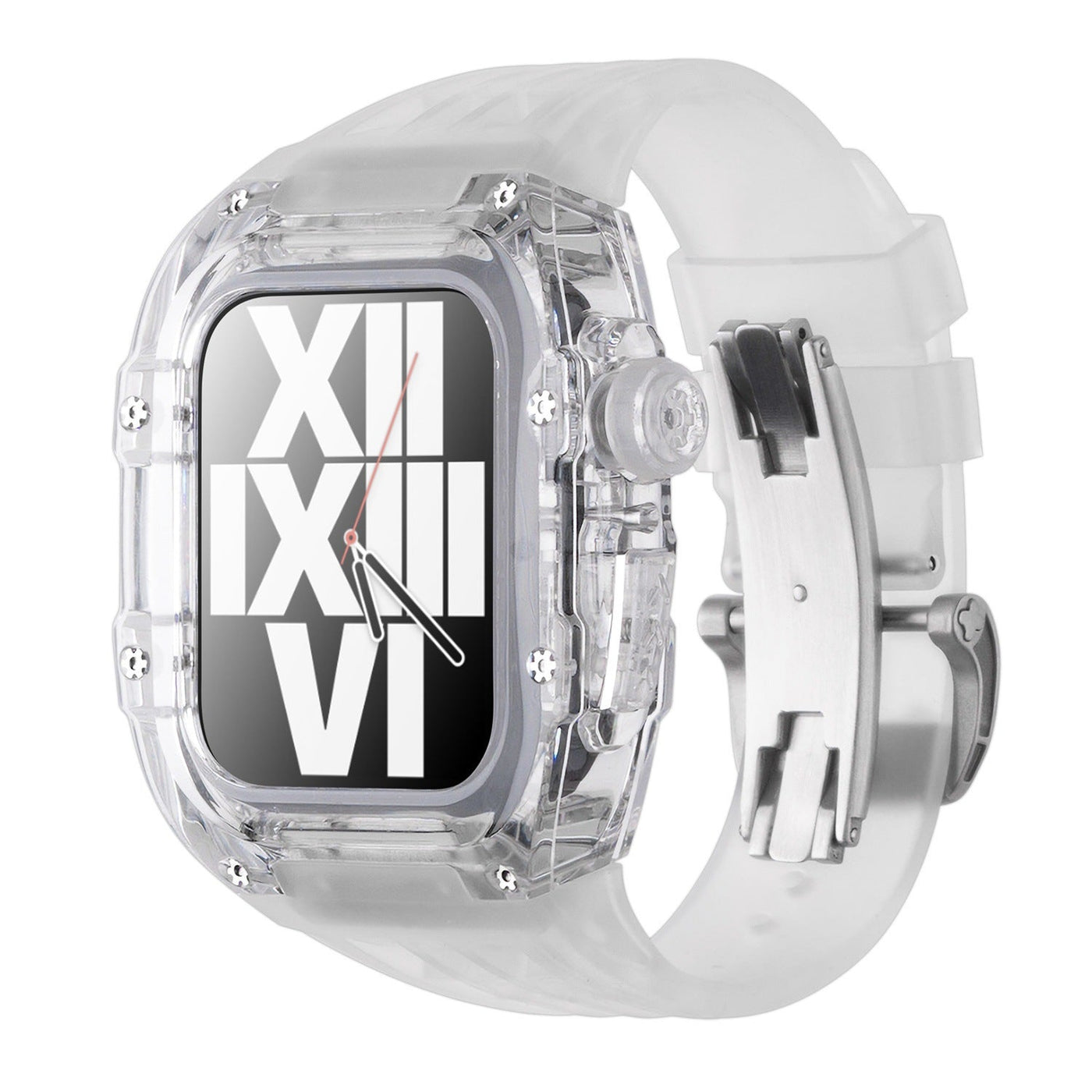 RM V30 Glacier Series Fluororubber Transparent Case Rubber Band Mod Kit Für Apple Watch