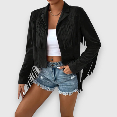 Fransen-Detail Jacke für Damen
