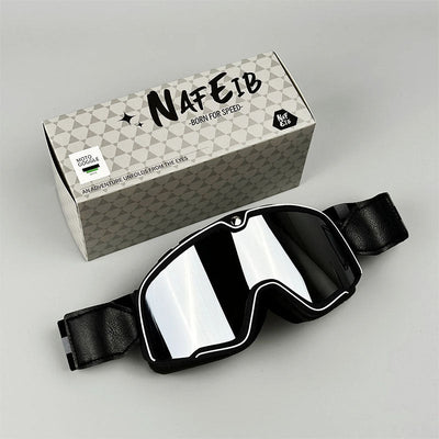 Retro Motorradbrille - Über Brille tragbar