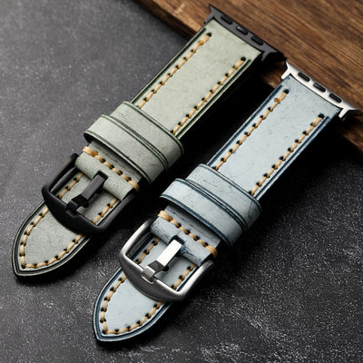 Einfaches handgefertigtes Lederarmband für die Apple Watch