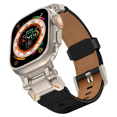 Neue Titan-Metallkopf-Lederarmband für Apple Watch