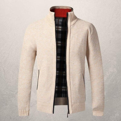 Gemusterte Strickjacke mit Reißverschluss für Herren