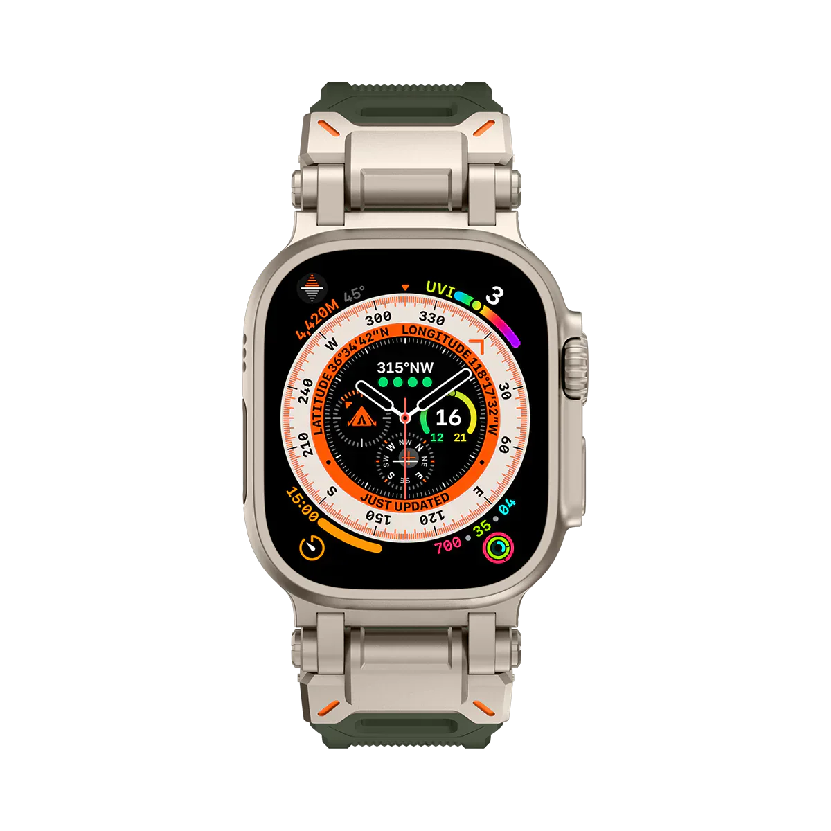 Neues Titan-Metallkopf-Silikonband für die Apple Watch