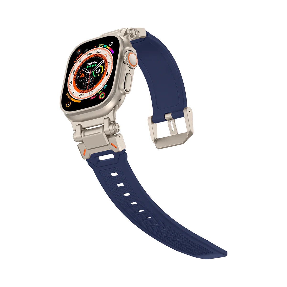 Neues Titan-Metallkopf-Silikonband für die Apple Watch