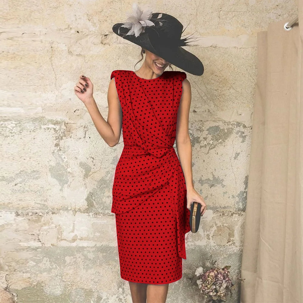 Lucienne | Elegantes Kleid mit Punkten und Taillenakzent