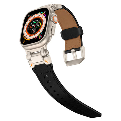 Neue Titan-Metallkopf-Lederarmband für Apple Watch