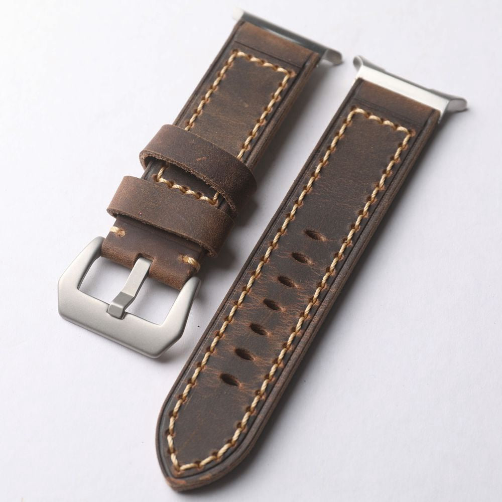Handgefertigtes, robustes Samsung Watch Ultra Armband - Antikbraun