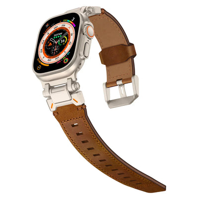 Neue Titan-Metallkopf-Lederarmband für Apple Watch