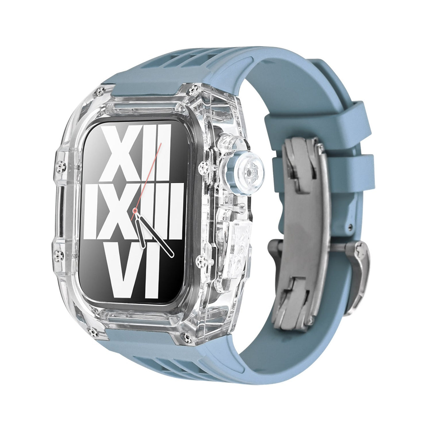 RM V30 Glacier Series Fluororubber Transparent Case Rubber Band Mod Kit Für Apple Watch
