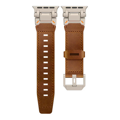 Neue Titan-Metallkopf-Lederarmband für Apple Watch