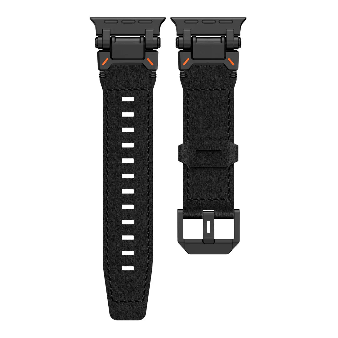Neue Titan-Metallkopf-Lederarmband für Apple Watch