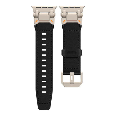 Neue Titan-Metallkopf-Lederarmband für Apple Watch