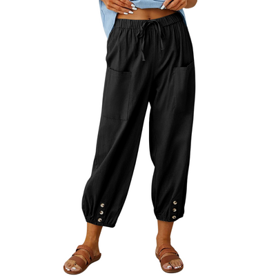 Lockere Hose mit Knopfdetails für Damen