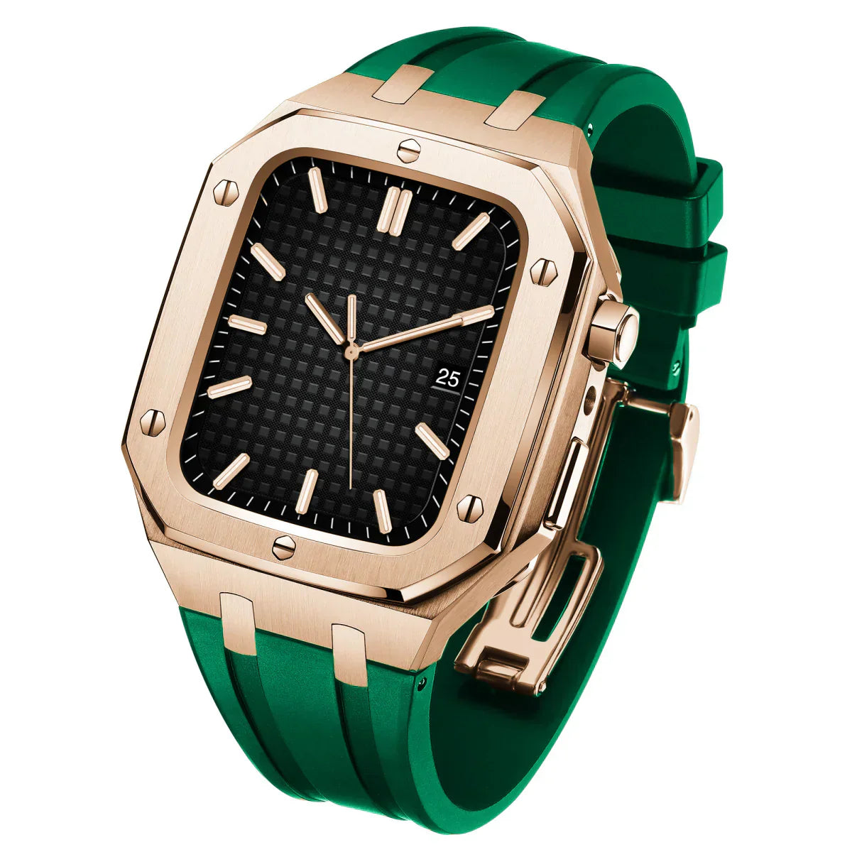 AP9009 Silikonarmband 316L Edelstahl Gehäuse Nachrüstkit für Apple Watch