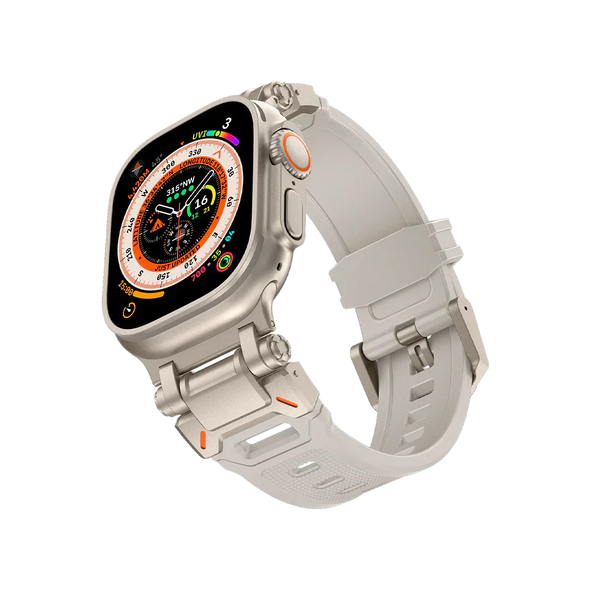 Neues Titan-Metallkopf-Silikonband für die Apple Watch