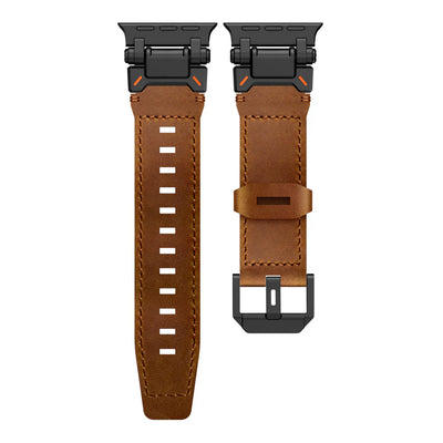 Neue Titan-Metallkopf-Lederarmband für Apple Watch