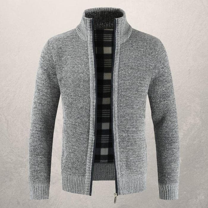 Gemusterte Strickjacke mit Reißverschluss für Herren