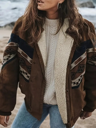 Kuschelige Fleecejacke Damen – Langarm, Mit Taschen, Kaffee