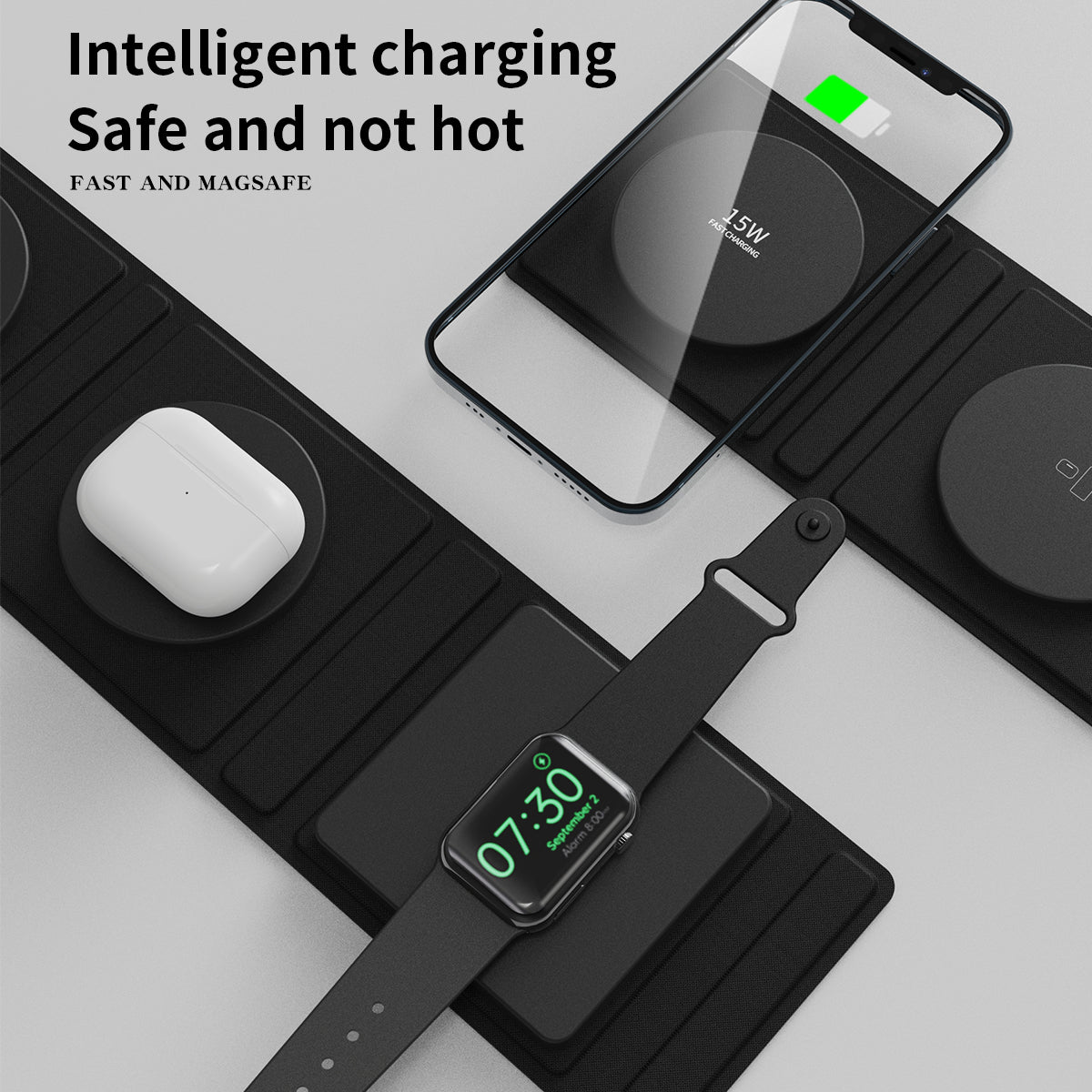 T31-Schnell faltbares 3-in-1 Wireless Charger